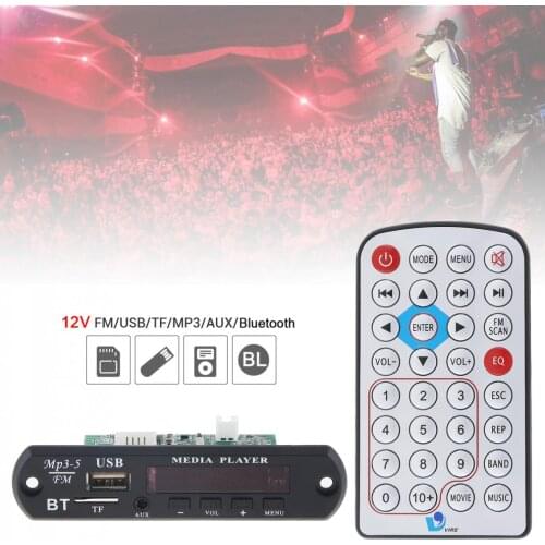 12V 1080P Wireless Bluetooth-compatible Audio Decoder Board Support WAV MP3 Decoders with Stereo TF Card / U Disk