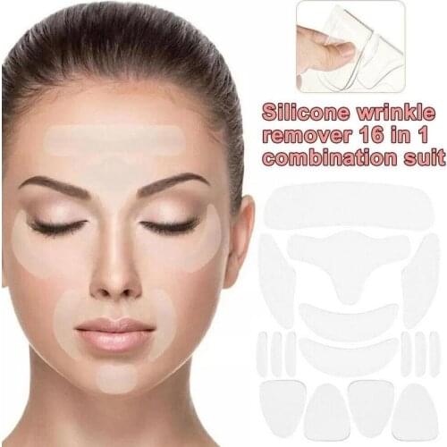 16 PCS/Set Reusable Silicone Anti-wrinkle Face Moisturizing Skin Care Forehead Sticker Cheek Chin Sticker Facial Patches