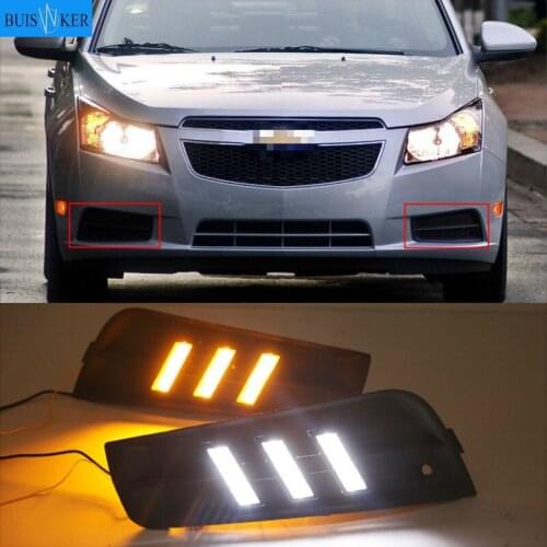 2PCS LED for chevrolet cruze 2009 2010 2011 2012 2013 2014 DRL Daytime Running Light Daylight with turn signal lamp