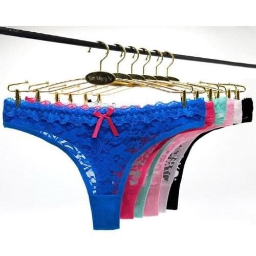 DHL 200pcs Sexy G-String Women Cotton Underwear Lace Transparent Panties Lady T-back Intimates