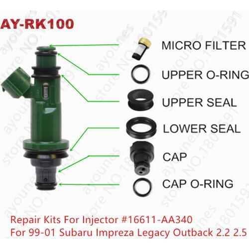 4sets for 16611-AA340 fuel injector repair kits for 99-01 Subaru Impreza Legacy Outback 2.2 2.5