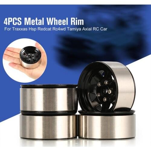 4PCS RC Crawler 1:10 Metal Wheel Rim BEADLOCK For 1/10 Traxxas Hsp Redcat Rc4wd Tamiya Axial Scx10 D90 RC Car