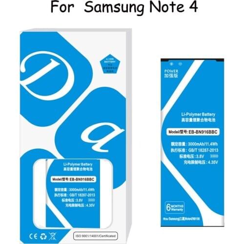 EB-BN916BBC 3000mAh Battery For Samsung Galaxy Note 4 N9100 N9109W N9108 N9106V Replacement Batteria