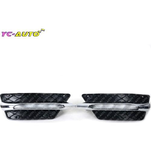 Car Left Right Front Bumper Grill Molding LED Fog Lamp DRL Daytime Running Light For Mercedes Benz W204 C-Class 2012 2013 2014