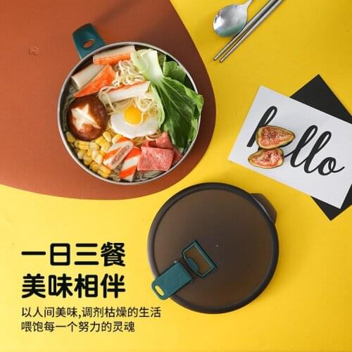 304 stainless steel student meal bowl portable lunch box fast food cup instant noodle bowl white-collar office worker with meal