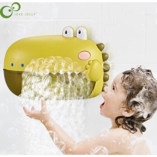 Bathroom Baby Bathing Water Toys Automatic Dinosaur Bubble Machine Cartoon Crocodile Spitting Bubble Family Bathtub Bathing DDJ