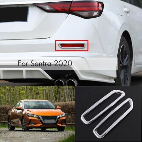 For Nissan SYLPHY/Sentra 2020 2021 Chrome Rear Bumper Fog Light Lamp Cover Trim Molding Car Decoration