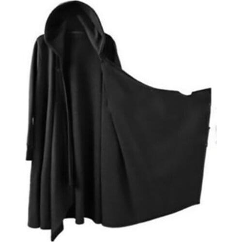 Halloween Costume Unisex Plus Size Hip Hop Vintage Medieval Black Hooded Gothic Vampire Long Cloak Loose Coat Cosplay Costume