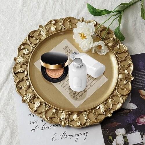 Retro Round Tea Pot Cake Storage Tray Home Wedding Decoration Dessert Jewelry Display Plate