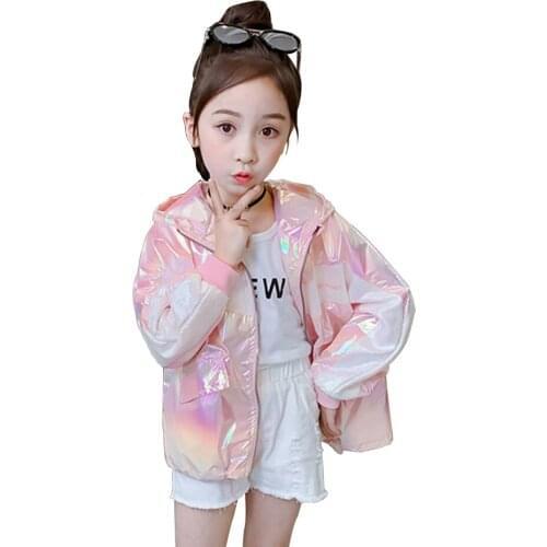Girls Jakcet Coat Letter Pattern Coat For Girls Patchwork Childrens Jackets Hooded Spring Autumn Childrens Clothing