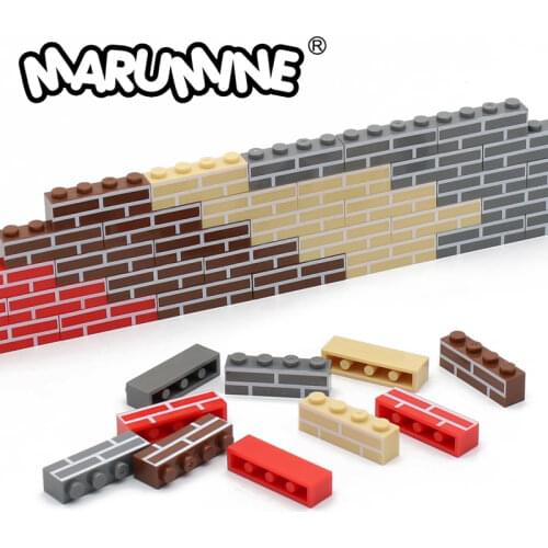 Marumine 80PCS 1x4 Dots Bricks Houses Wall Building Blocks MOC City Parts Accessories Compatible with 15533 Bulk Block