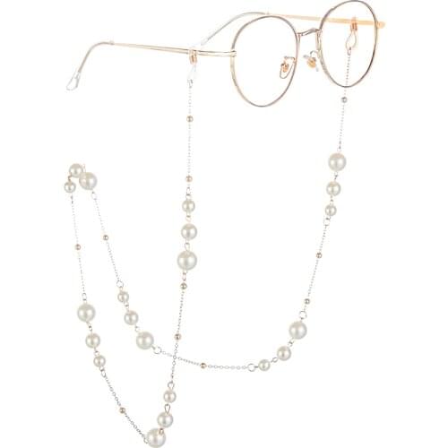 1Pcs Metal Eyeglass Chains Pearls Sunglasses Holder Necklace Non-Slip Glasses Lanyard Strap Leaves Fashion Eyewear Accessories