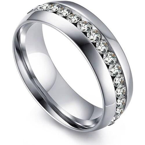 Fashion Jewelry Exquisite Single Row Zircon Ring Engagement Wedding Ring Anniversary Gift