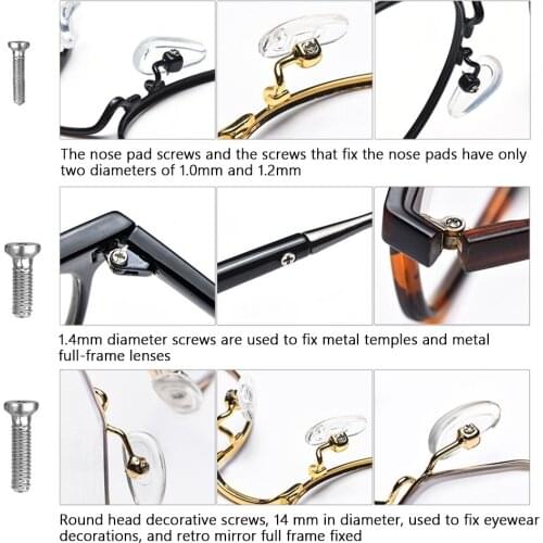Repair Tools Kit Screws Set For Eyeglass Or Sun Glasses Screwdriver Nuts Watch Nose Pad Optical Tool Parts Assorted