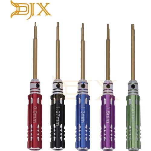 DJX 5PCS Mini Hex Screw Driver,RC Screwdriver Tools Kit Set(0.9mm,1.27mm,1.3mm,1.5mm,2.0mm) for RC Hobby,Traxxas,Helicopter