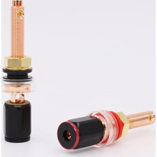 New MS-6L-BK-CU Red Copper plated Long Binding post for speaker Hi-End Binding Post 4/ pcs