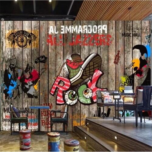 Custom wallpaper 3d murals European and American wood pop rock bar KTV background wall papers home decor papier peint wallpaper
