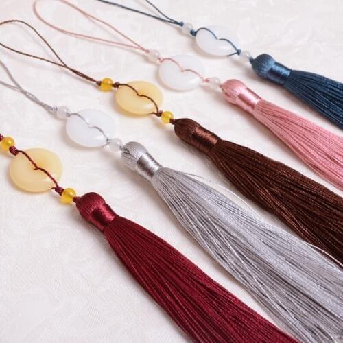 QGVLish 10Pcs Jade Cord Small Tassel Fringe Curtain Accessories DIY Sewing Valance Stage Cushion Sofa Key Tassels Home Decor