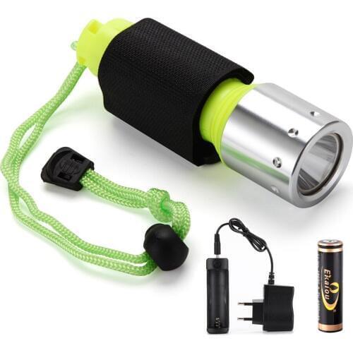 Diving Light Flashlight XML T6 800LM LED Lantern Lamp 18650 Underwater Diving Flashlights+Battery and Charger