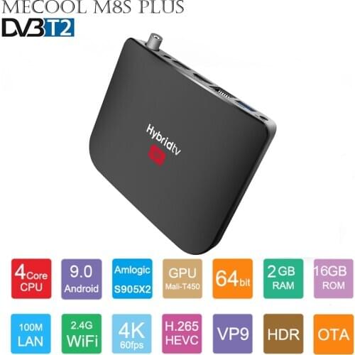 Mecool M8 Plus DVB T2 Smart TV Box Dual Mode Set Top Box OS Android 9.0 Amlogic S905x2 2GB 16GB