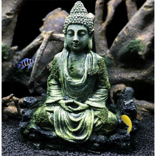 Resin Aquarium Decoration for Fish Tank Ornament Decoration Landscap Decorative Ancient Buddha Statue