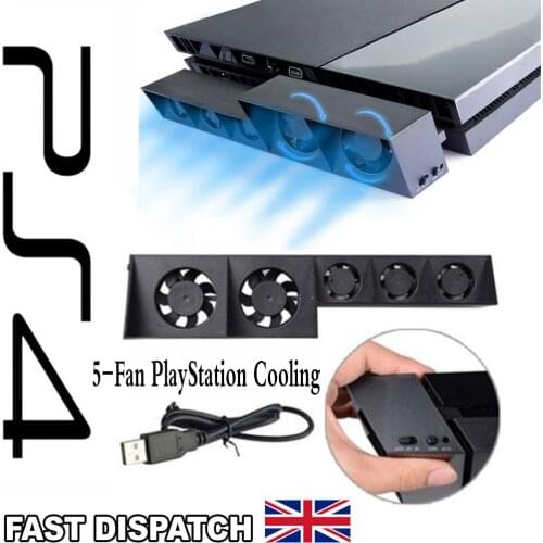 For PS4 Console USB Fan Cooler External Turbo Temperature Control Fan Cooler with 5-Fan Super Heat PS4 host turbo fan