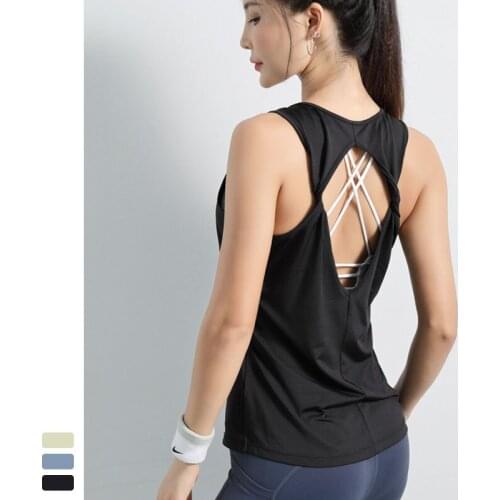 Woman sports Top Fitness Backless Loose Stretch Jogging Training Workout Short Sleeve Casual Running T-Shirt Yoga short sleev