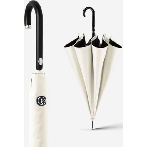 OLYCAT Women Long Umbrella Windproof Fiberglass Golf Sun Umbrella Automatic Ultralight Big Parasol 8 Ribs Black Coating UPF50