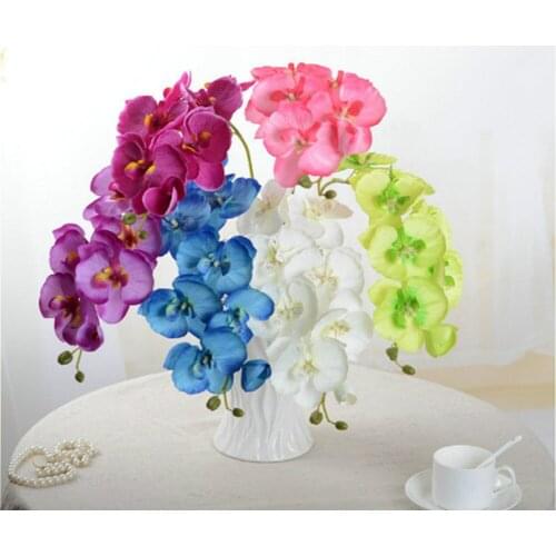 1pcs 8 Heads 70cm Artificial Flower Phalaenopsis Latex Silicon Real Touch Big Orchid Fake Flowers For Home Wedding Decoration