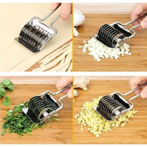 1pcsManual Noodle Cutter Dough Cutting Tool Knife Spaghetti Maker Roll Crusher Stainless Steel Noodle Machine Maker Dough Cutter