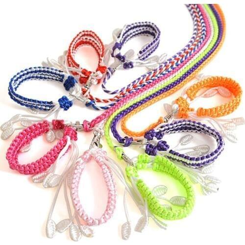 1pc Woven Small Pet Leash Collar Guinea Pig Squirrel Hamster Rabbit Traction Rope Separable Leashes For Walking Random Color