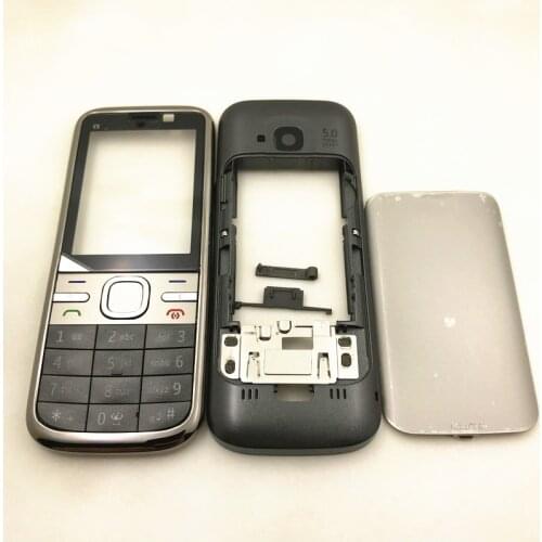 10Pcs/Lot For Nokia C5 C5-00 Full Complete Mobile Phone Housing Cover Case Replacement Parts +English / Arabic Keypad