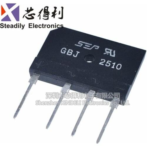 10pcs/lot GBJ2510 Rectifier Bridge bian qiao Bridge Rectifier Skateboard Support 1000V 25A SEP