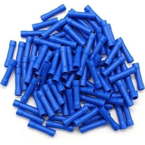 100PCS BV2 BV2.5 Full Insulating Wire Connector,Cable Wire Splice Terminals,Joiner Crimp Electrical Fully Insulation BV 2 2.5