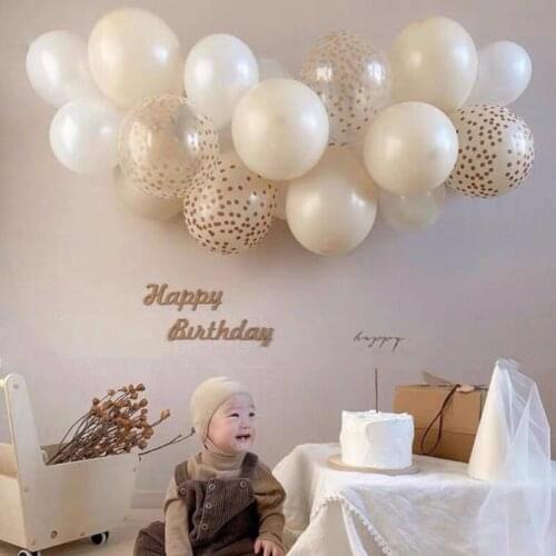 20pcs 12inch Pastel Pure White Latex Balloons Wedding DIY Gold Dot Balloon Bridal Shower Baby Birthday Party Decorations Globos