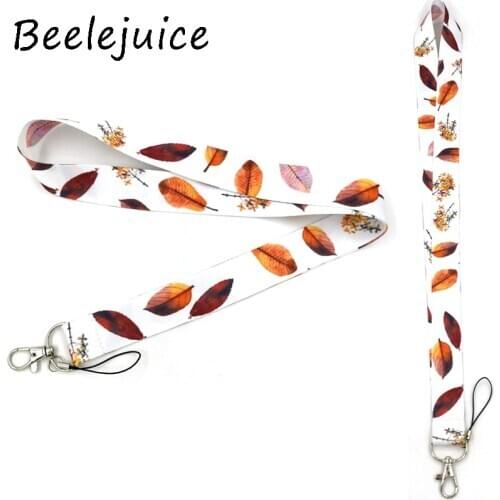 100pcs Tree leaf Mobile phone lanyard For keys ID Card Pass Gym USB badge holder DIY Hang Rope Tags Strap Neck Lanyards