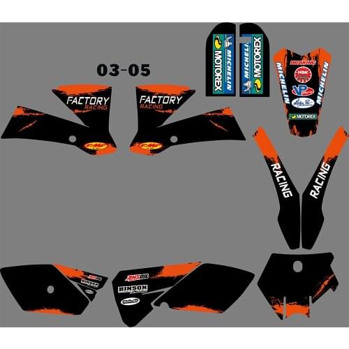 3M 0260 Motorcycle Team Graphic & Backgrounds Decal Stiker Kits for KTM SX85 2003 2004 2005