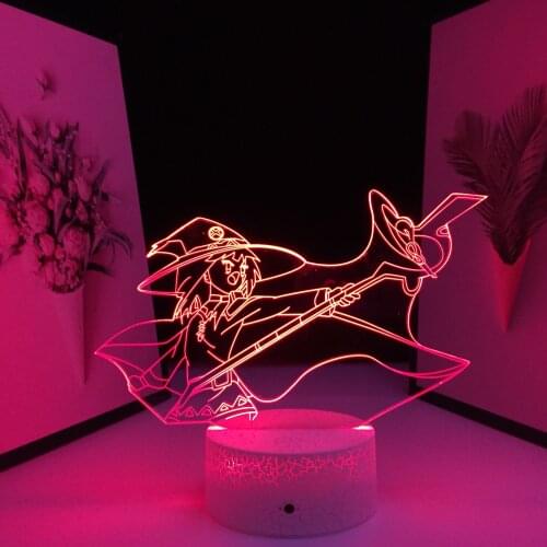 Acrylic 3D Light Anime Figure Female Magician LED Lamp for Bedroom Decoration Girls Birthday Gifts Nightlight Manga Table Lamp