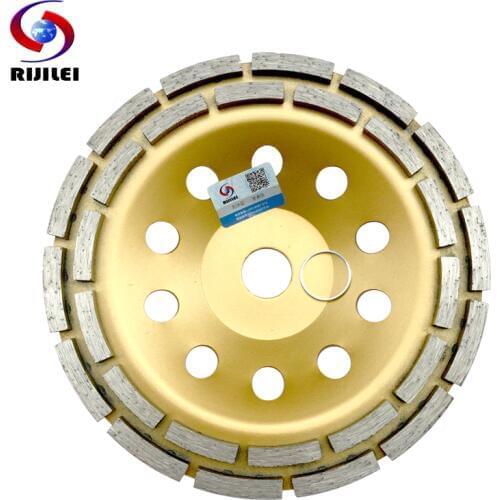 7Inch Double Row Diamond Grinding Wheel Discs 180mm Thicker Bowl Shape Grinding Cup Disc Concrete Granite Stone Tools MX37