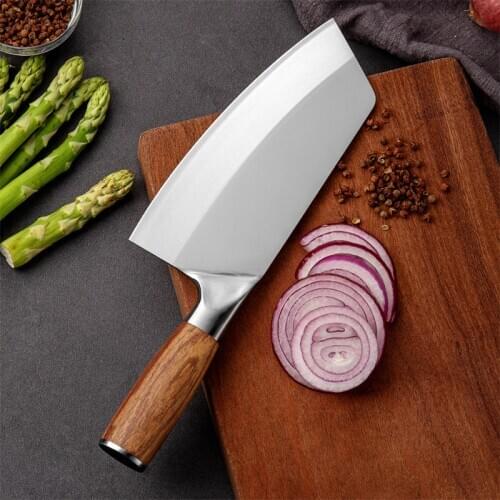 8" Chef Knife Stainless Steel Chinese Kitchen Knives Meat Fish Vegetables Slicing Knife Super Sharp Blade Butcher Knife Cleaver