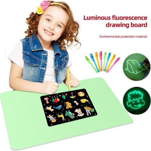 A3 A4 A5 Magic Fluorescent Drawing Board for Children DIY Drawing Toys Set with Stencils and Pen Montessori Drawing Tablet