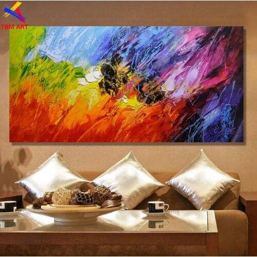 Large Red Color Picture Hand painted Modern Abstract Oil Painting on Canvas for Living Room Wall Art Home Decoration Gift SL052