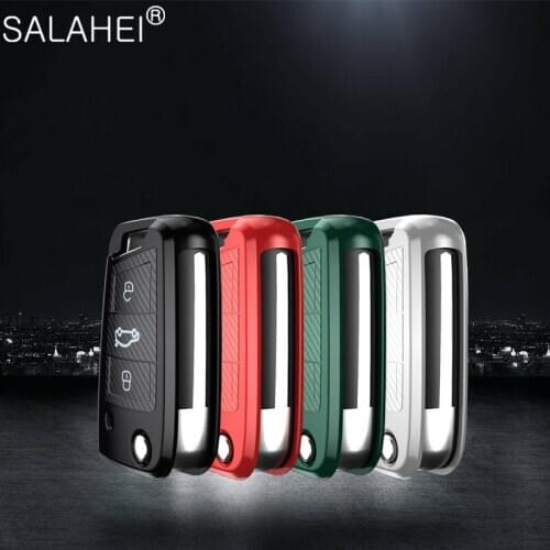 Car Key Case Cover For Volkswagen VW Golf 7 MK7 Tiguan mk2 For Skoda Octavia 3 A7 Kodiaq 2017 2018 2019 2020 Auto Accessories