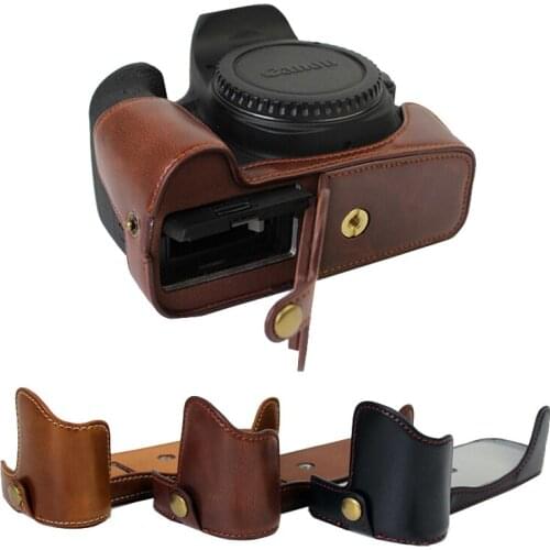 Portable Pu Leather Case camera bag For Canon EOS 5DIII 5DIV 5DSR 5D3 5D4 5D MarkIII IV Half case Base with Battery Opening