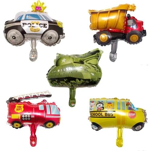 DIY Cartoon Car Balloons Fire Truck Car Train Foil Balloon Ambulance Globos Children Gifts Birthday Party Decorations Kids balls