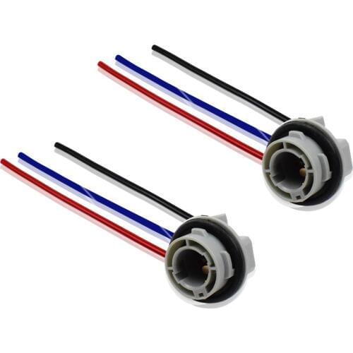 Dyoung 2Pcs 1157 Bulb Socket BAY15D Auto Connector Wire Plug Car Led Stop Light Switchback Lamp Long Lifespan High Quality Base