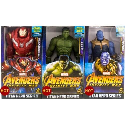 Action Figure Avengers Marvel 30CM Black Panther Iron Man Hulk Captain America Thor Thanos boy gift