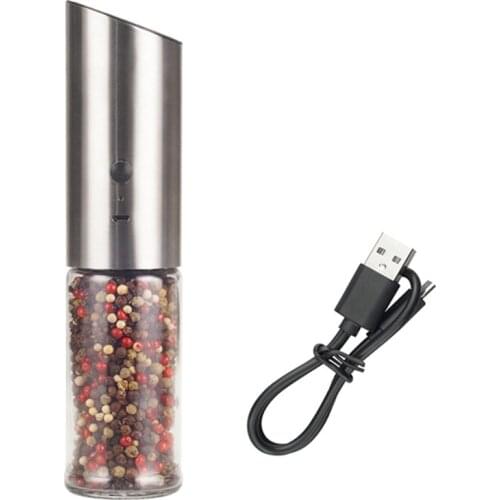 Electric Pepper Grinder USB Rechargeable Automatic Seasoning Milling Machine Salt Spice Herb Grinding Tool Adjustable Coarseness
