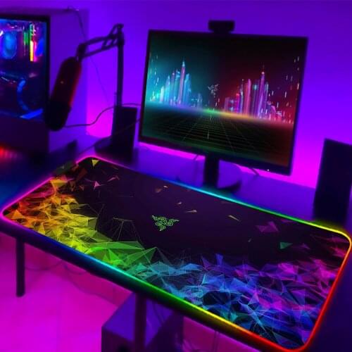 RGB Razer Mouse Pad Anime Large Kawaii Gaming Accessories PC Gamer Completo Computer Varmilo Keyboard Desk Mat Large XL Mousepad