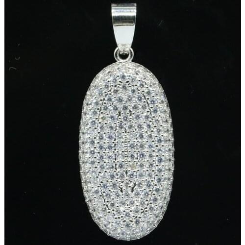 30x19mm Lovely Cute Created Tanzanite Golden Citrine Cz For Womans Jewelry Daily Wear Silver Pendant